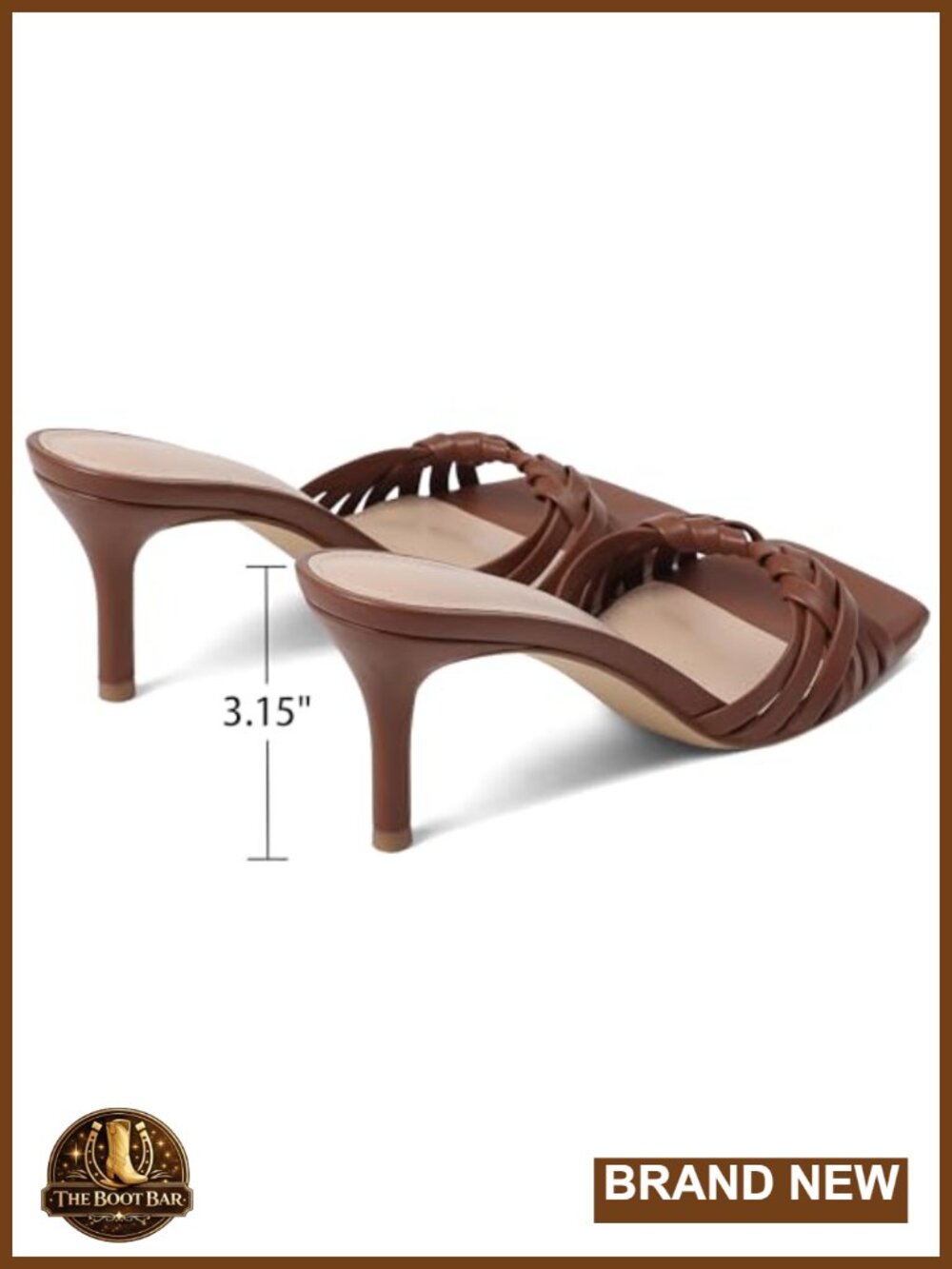 Woven Square Toe Kitten Heel Mule Sandals, 3 Inch Comfortable Slip-On Heels for - Picture 4 of 6